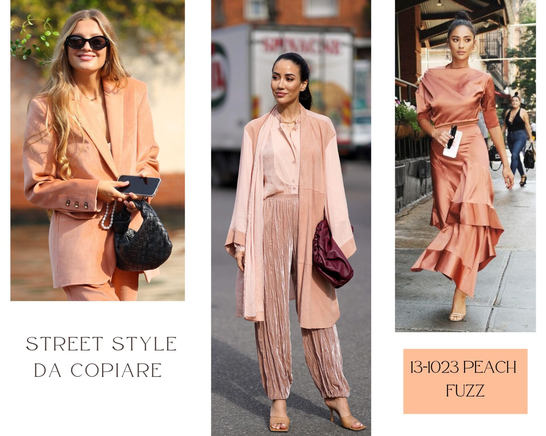 peach fuzz streetstyle