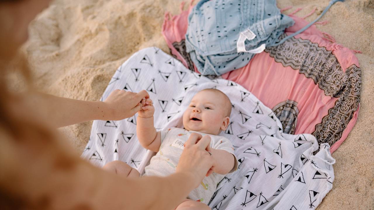borsa mare per il neonato in spiaggia